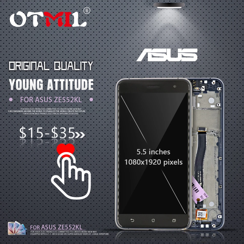 5.5"Original LCD Display For ASUS ZenFone 3 ZE552KL LCD Touch Screen Digitizer +Frame For Asus ZE552KL Z012DC Z012DA LCD #1
5.5"Original LCD Display For ASUS ZenFone 3 ZE552KL LCD Touch Screen Digitizer +Frame For Asus ZE552KL Z012DC Z012DA LCD #1