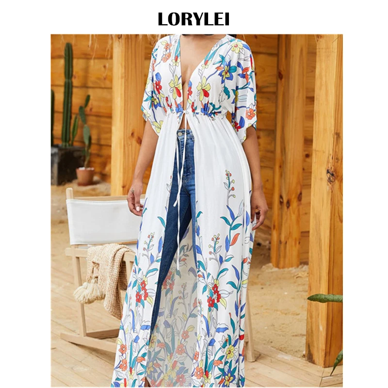 2019 Bohemian Floral Embroidered Half Sleeve Front Open Summer Beach Dress Elegant Women Beachwear Maxi Dress Robe de plage N851
2019 Bohemian Floral Embroidered Half Sleeve Front Open Summer Beach Dress Elegant Women Beachwear Maxi Dress Robe de plage N851