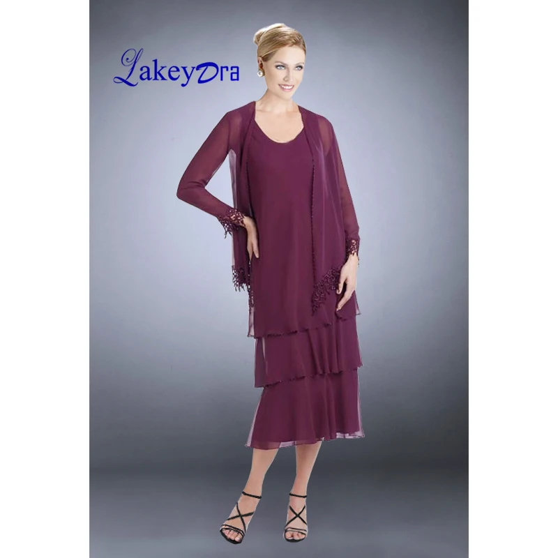 Lakeydra Burgundy Mother of the Bride Dresses with Chiffon Jacket Appliqued Tea-Length Plus Size Party Gowns Robe de Soiree
Lakeydra Burgundy Mother of the Bride Dresses with Chiffon Jacket Appliqued Tea-Length Plus Size Party Gowns Robe de Soiree