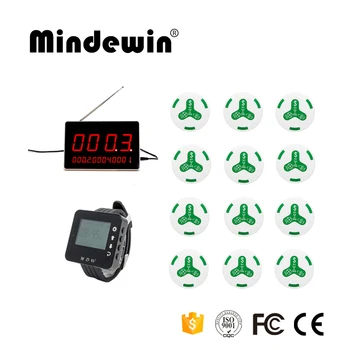 Mindewin Wireless Call Bell System 12pcs Call Waiter Service Button +1pc Display Receiver +1 pc Wrist Watch Pager Wireless Call
Mindewin Wireless Call Bell System 12pcs Call Waiter Service Button +1pc Display Receiver +1 pc Wrist Watch Pager Wireless Call