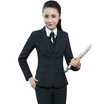 Two pieces skirt Suits Ladies Formal Office Uniform Style Business Pant Suits for Women Black Striped Blazer Set Plus size
Two pieces skirt Suits Ladies Formal Office Uniform Style Business Pant Suits for Women Black Striped Blazer Set Plus size