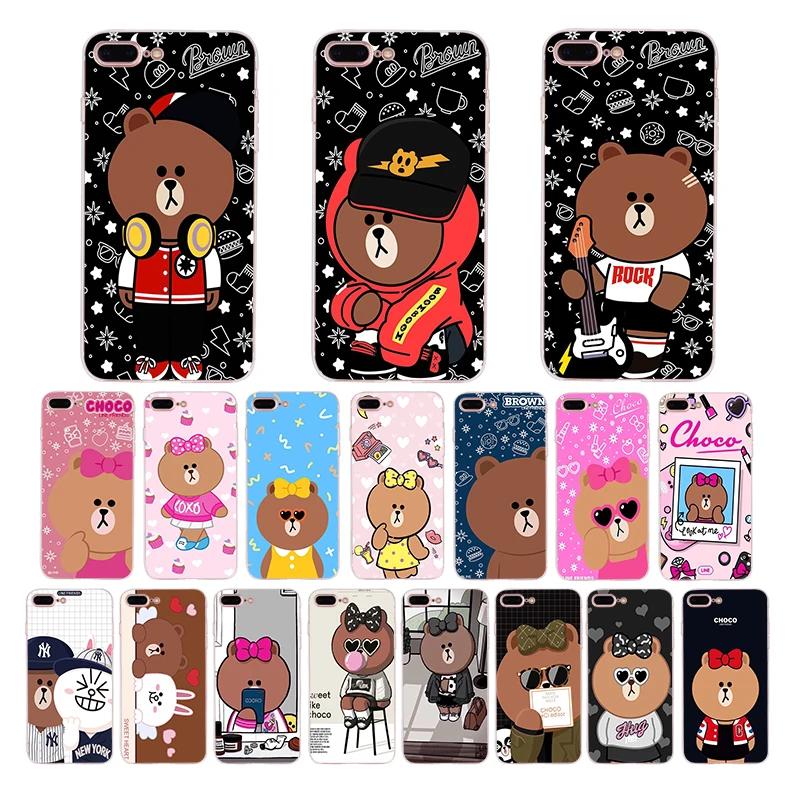 Soft silicone Cute cartoon bear pattern phone case For iPhone 7 8 6s 6 plus X XS max XR 5 5S se cover Funda Coque brown choco
Soft silicone Cute cartoon bear pattern phone case For iPhone 7 8 6s 6 plus X XS max XR 5 5S se cover Funda Coque brown choco