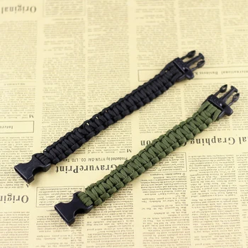 

New Umbrella Rope Bracelet High Quality Paracord Escape Emergency Glowing Plaited Rope EDC Survival Saving Bracelet with Whistle