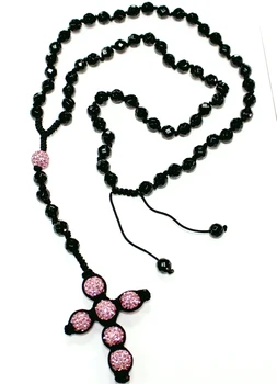 Men's Women's Necklaces Hip Hop Pink Clay Crystal Disco Ball Onxy Beads Hand Made Cross Pendant Necklace
Men's Women's Necklaces Hip Hop Pink Clay Crystal Disco Ball Onxy Beads Hand Made Cross Pendant Necklace