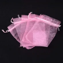 Сумки из Розовой Органзы 50 шт. 7x9 9x12 10x15 13x18 см сумки для упаковки