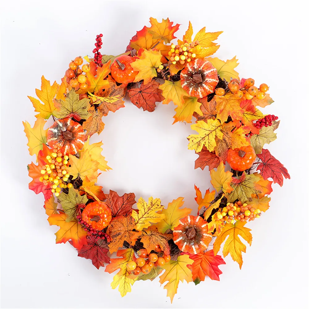 50cm Rattan Pumpkin Berry Maple Leaf Fall Door Wreath Door Wall Ornament Christm Xmas Decoration New Year Decoration Home Decor
50cm Rattan Pumpkin Berry Maple Leaf Fall Door Wreath Door Wall Ornament Christm Xmas Decoration New Year Decoration Home Decor