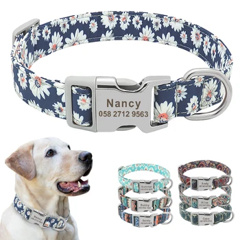 Custom Dog Collar Nylon Floral Engraved Pet Puppy Collar Print Personalized Name Collars for Small Medium Large Dogs Pitbull
Custom Dog Collar Nylon Floral Engraved Pet Puppy Collar Print Personalized Name Collars for Small Medium Large Dogs Pitbull