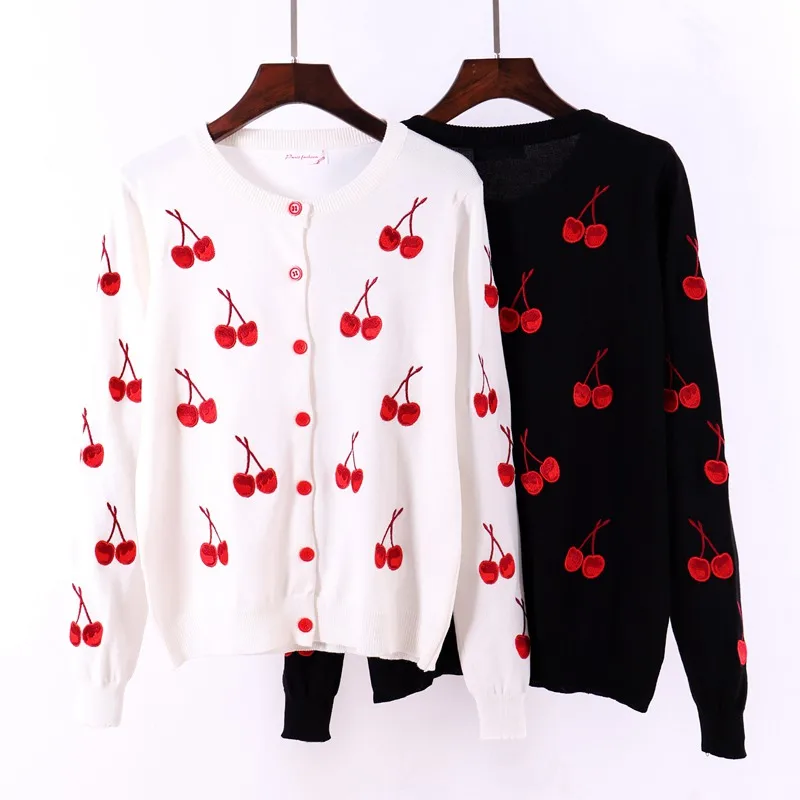 GIGOGOU Cherry Printing Women Cardigans 2018 Spring Autumn Fashion Jacket Women's Knitting Cardigan Sweater Female Coat
GIGOGOU Cherry Printing Women Cardigans 2018 Spring Autumn Fashion Jacket Women's Knitting Cardigan Sweater Female Coat