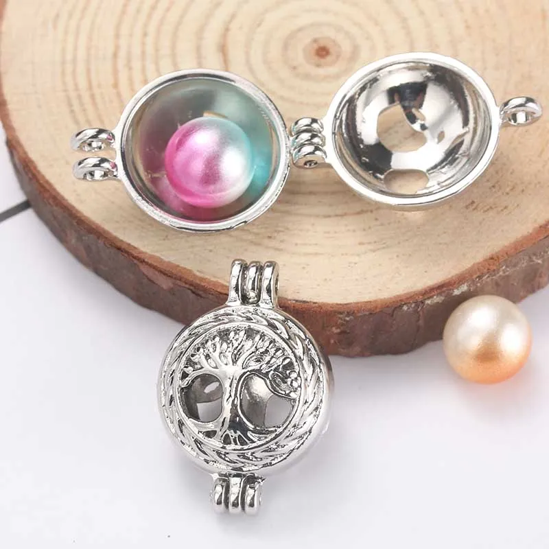 5pcs Silver Tree of Life Pearl Cage Pendant Jewelry Making Bead Cage Necklace Aromatherapy Essential Oil Diffuser Oyster Pearl
5pcs Silver Tree of Life Pearl Cage Pendant Jewelry Making Bead Cage Necklace Aromatherapy Essential Oil Diffuser Oyster Pearl