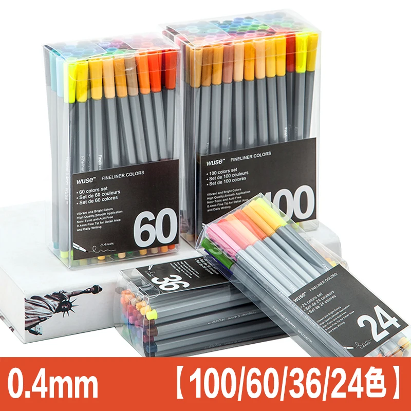 

100color Fine Liner Pen Set Micron Sketch Marker Colored 0.4mm Coloring for Manga Art School Needle Drawing Sketch Marker Comics