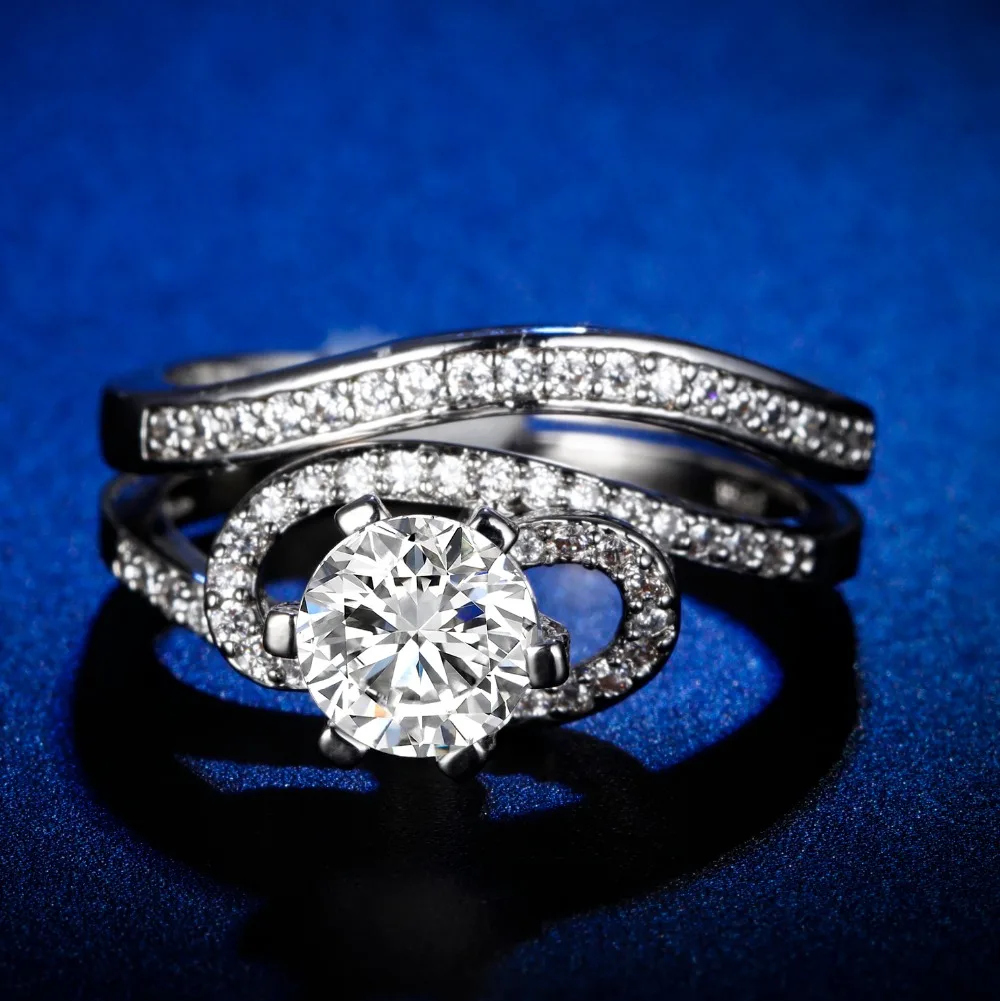 Original Design Handmade cz unique style 2pcs in one couple Ring Cubic Zirconia Hot Ins sterling silver 925 
Original Design Handmade cz unique style 2pcs in one couple Ring Cubic Zirconia Hot Ins sterling silver 925