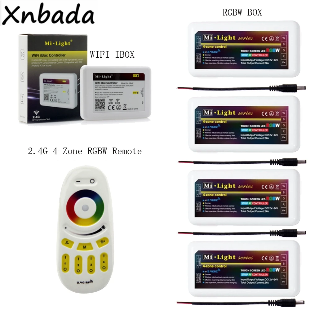 RGBW LED Controller Mi.light RF Touch Remote,2.4G Wireless WIFI APP IOS Android,RGBW 4-Zone LED Controller For Led Strip Bulb
RGBW LED Controller Mi.light RF Touch Remote,2.4G Wireless WIFI APP IOS Android,RGBW 4-Zone LED Controller For Led Strip Bulb