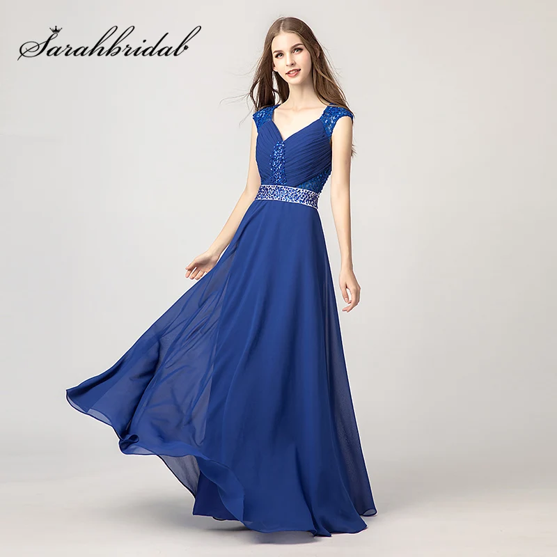Simple V-Neck Lace Beading Prom Dresses 2018 Chiffon Pleat Crystal Evening Party Gowns Cap Sleeve Wedding Party Dress L3175
Simple V-Neck Lace Beading Prom Dresses 2018 Chiffon Pleat Crystal Evening Party Gowns Cap Sleeve Wedding Party Dress L3175