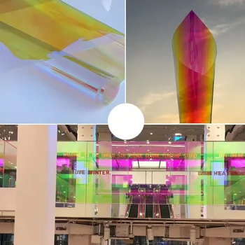 Colored Window Film SUNICE Dusk Blaze Effect Stained Glass Sticker Transparent Dichroic Solar Film Home Office Mall Decor Film
Colored Window Film SUNICE Dusk Blaze Effect Stained Glass Sticker Transparent Dichroic Solar Film Home Office Mall Decor Film
