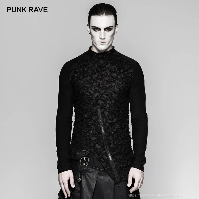 PUNK RAVE Punk Heavy Metal Men O-Neck Long Sleeve Ripped T-Shirts Gothic Personality Cotton Men's Street Wear Tops Pastel Goth
PUNK RAVE Punk Heavy Metal Men O-Neck Long Sleeve Ripped T-Shirts Gothic Personality Cotton Men's Street Wear Tops Pastel Goth
