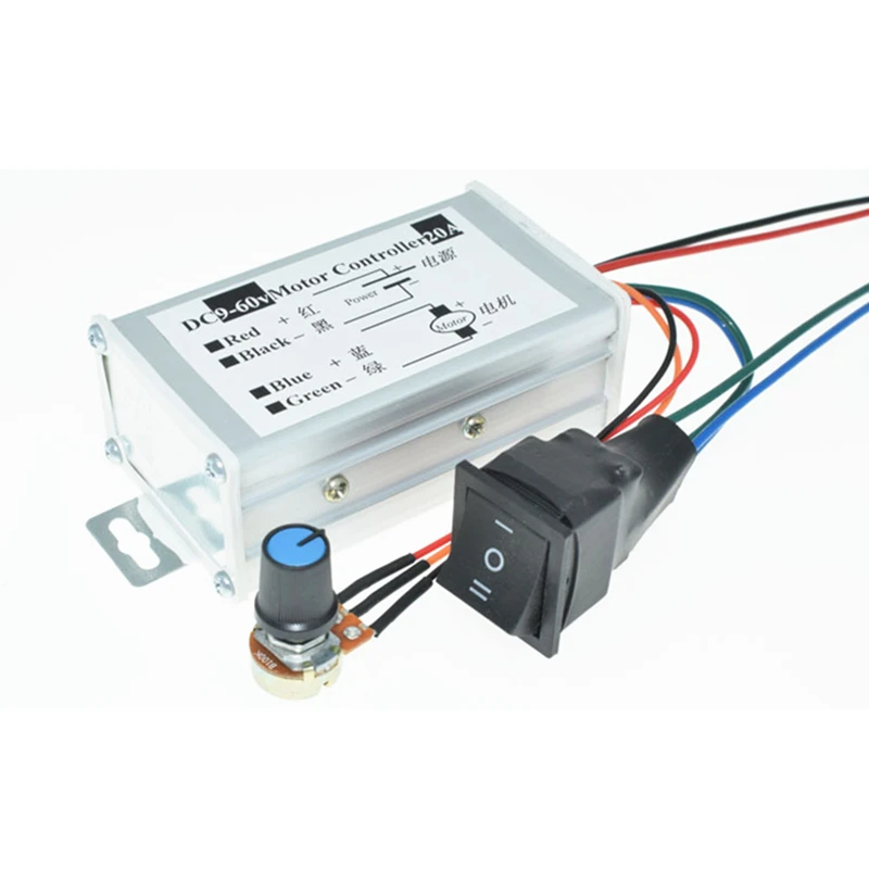 DC 9V 12V 24V 48V 60V 20A Motor Speed Controller Regulator Driver PWM 20A 0-1200W Adjustable The Current
DC 9V 12V 24V 48V 60V 20A Motor Speed Controller Regulator Driver PWM 20A 0-1200W Adjustable The Current