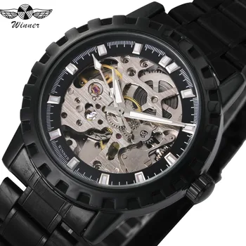 WINNER Military Fashion Automatic Wrist Watches Steel Watchband Skeleton Dial Luminous Hands Top Brand Luxury Black Watch
WINNER Military Fashion Automatic Wrist Watches Steel Watchband Skeleton Dial Luminous Hands Top Brand Luxury Black Watch