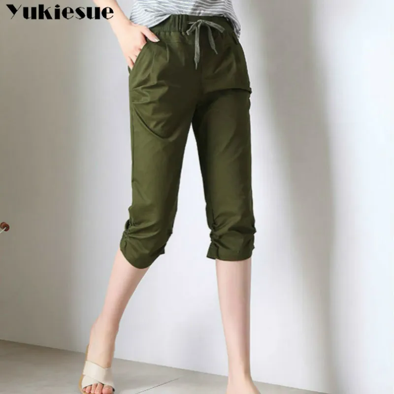 streetwear Women's Plus Size S-XXXL Summer high Waist elastic pants Capris for women harem pants female trousrs half length
streetwear Women's Plus Size S-XXXL Summer high Waist elastic pants Capris for women harem pants female trousrs half length