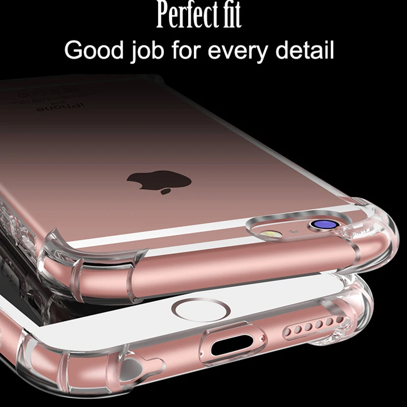 New Phone Case For iphone 7 Plus Anti Knock Clear Transparent Thick Soft TPU Coque For Apple iPhone X 5 5s SE 6 6s Plus 7 8 Plus
New Phone Case For iphone 7 Plus Anti Knock Clear Transparent Thick Soft TPU Coque For Apple iPhone X 5 5s SE 6 6s Plus 7 8 Plus