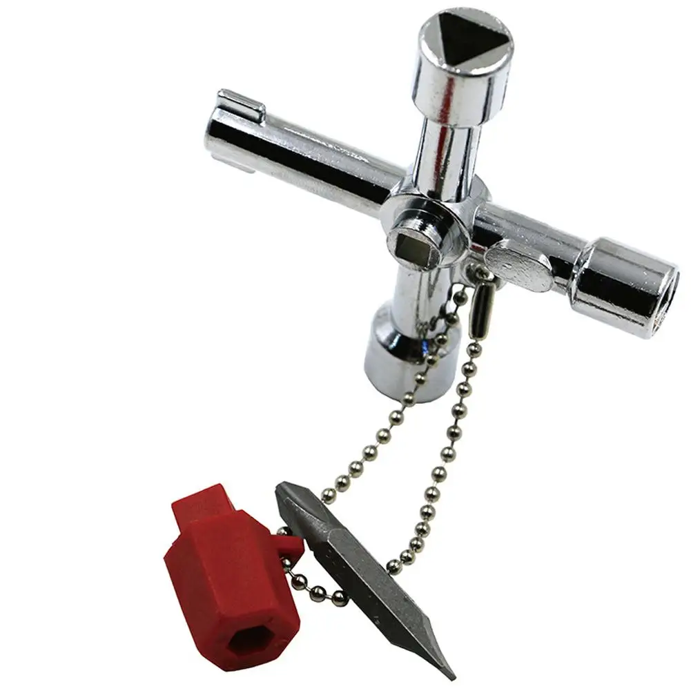 Carrying tools Convenient wrench 4-in-1 Universal Cross Control Cabinet Key Triangle Square Wrench Multi-functional Key Wrench
Carrying tools Convenient wrench 4-in-1 Universal Cross Control Cabinet Key Triangle Square Wrench Multi-functional Key Wrench