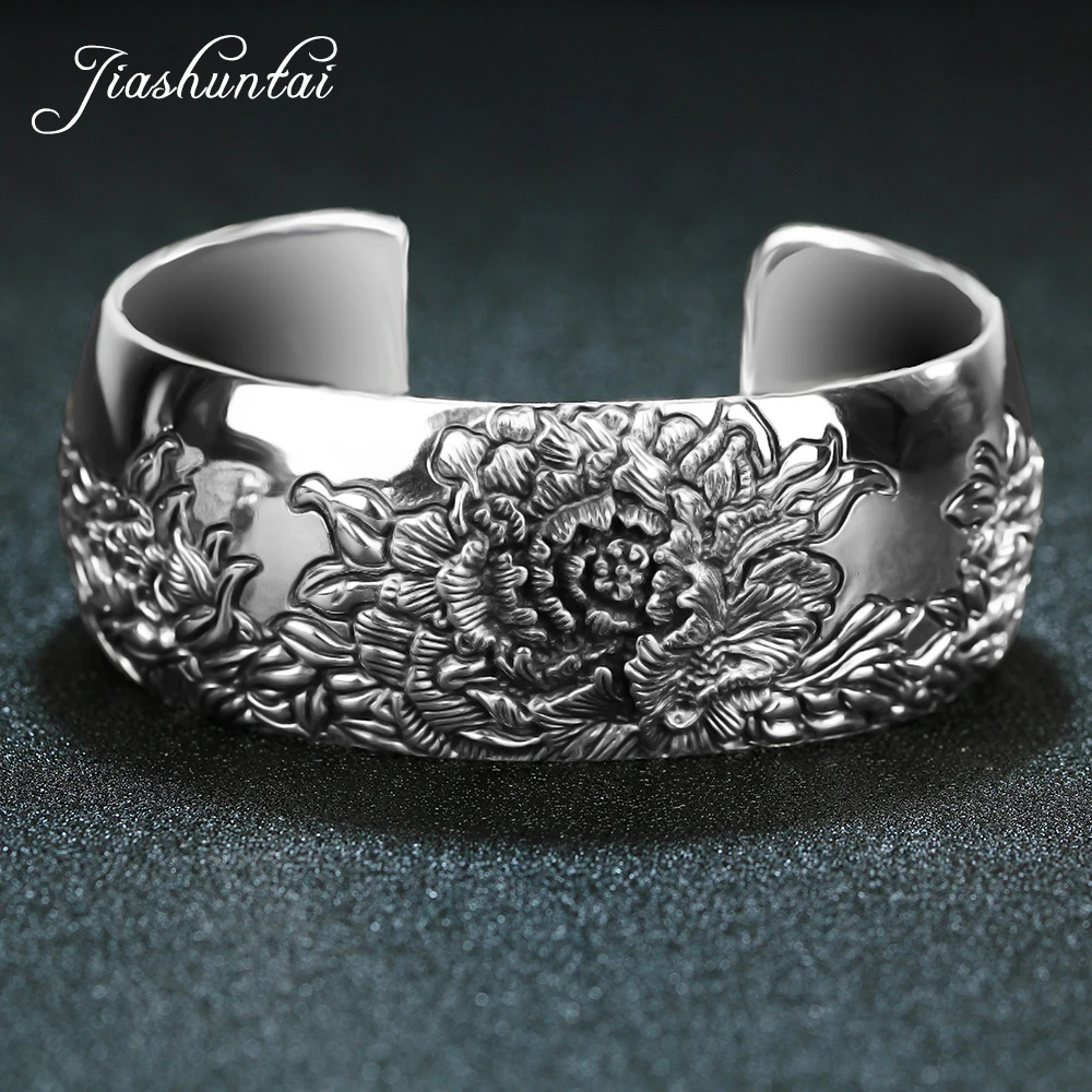 JIASHUNTAI Retro 925 Sterling Silver Bangles For Women Lotus Flower Vintage Silver Jewelry Female Handmade Opening
JIASHUNTAI Retro 925 Sterling Silver Bangles For Women Lotus Flower Vintage Silver Jewelry Female Handmade Opening