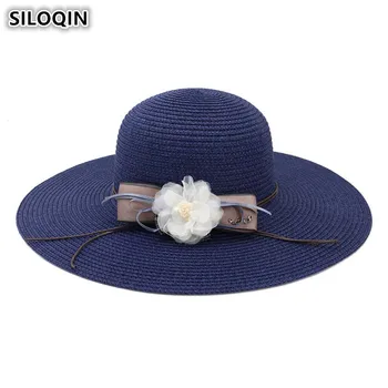 SILOQIN Foldable Summer Adult Women's Straw Hat Oversized Visor Sun Hats Flower Decoration Beach Hats For Women New Female Cap 
SILOQIN Foldable Summer Adult Women's Straw Hat Oversized Visor Sun Hats Flower Decoration Beach Hats For Women New Female Cap