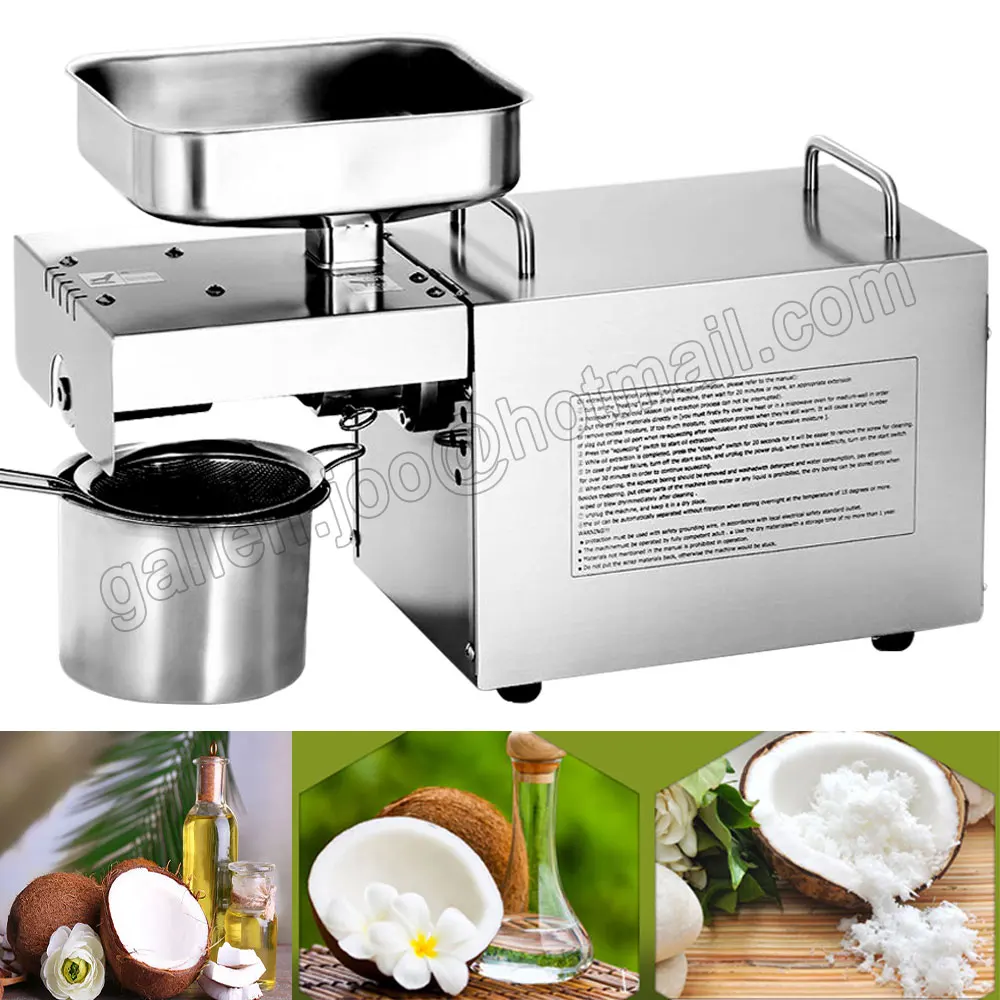 Home Small Oil Press Machine Cold Seeds Oil Pressing Tool Flaxseed Coconut Sesame Rapeseed Walnut Oil Extraction Machine 650w
Home Small Oil Press Machine Cold Seeds Oil Pressing Tool Flaxseed Coconut Sesame Rapeseed Walnut Oil Extraction Machine 650w