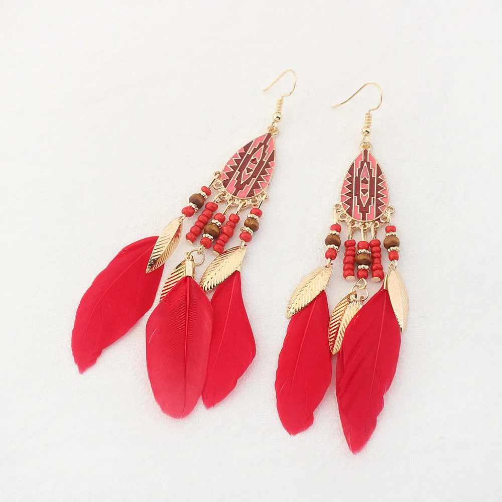 Women Earrings Vintage Rice Beads Tassel Earring Long Metal Leaf Feather Earrings Jewelry Accessories Oorbellen Bijoux Ornaments
Women Earrings Vintage Rice Beads Tassel Earring Long Metal Leaf Feather Earrings Jewelry Accessories Oorbellen Bijoux Ornaments