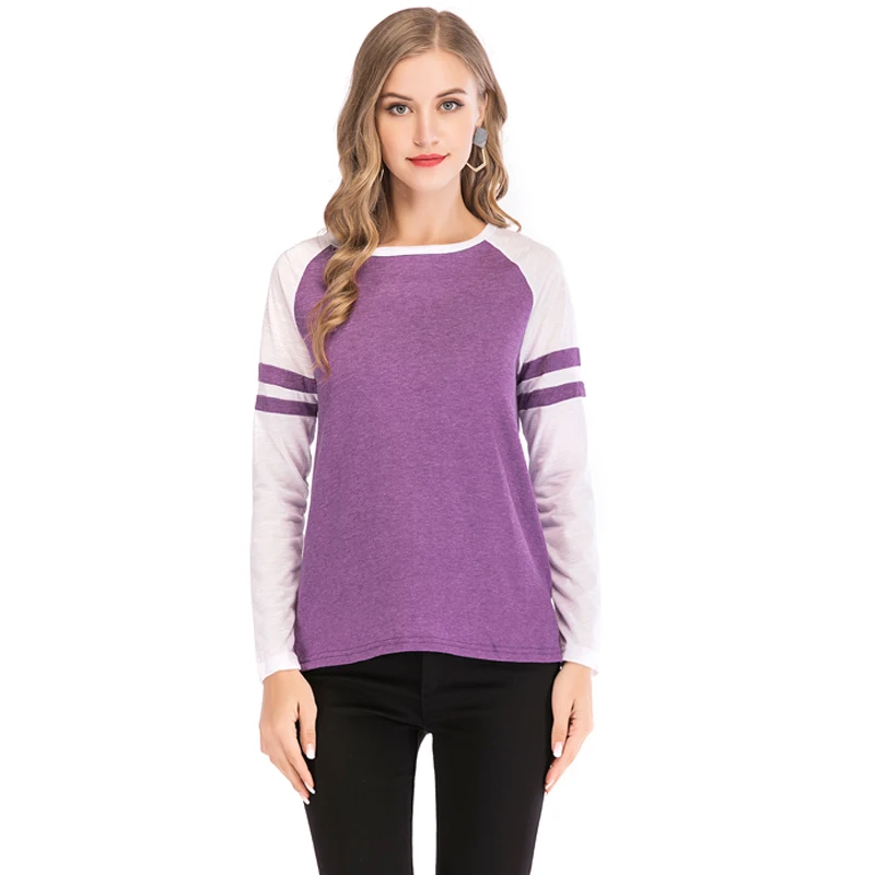 FLORATA Women Striped Splicing Baseball Tshirt 2018 Spring Autumn O Neck Long Sleeve Top Tees All Matched T Shirt Plus Size 5XL
FLORATA Women Striped Splicing Baseball Tshirt 2018 Spring Autumn O Neck Long Sleeve Top Tees All Matched T Shirt Plus Size 5XL