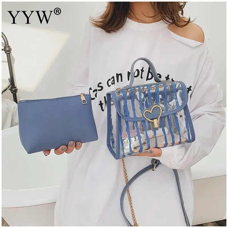 Striped Pink Transparent Bags Women Mini Clear Bag Crossbody Bag Girl 2019 Black Jelly Small Handbag Pink Tote Bolso Mujer Blue
Striped Pink Transparent Bags Women Mini Clear Bag Crossbody Bag Girl 2019 Black Jelly Small Handbag Pink Tote Bolso Mujer Blue