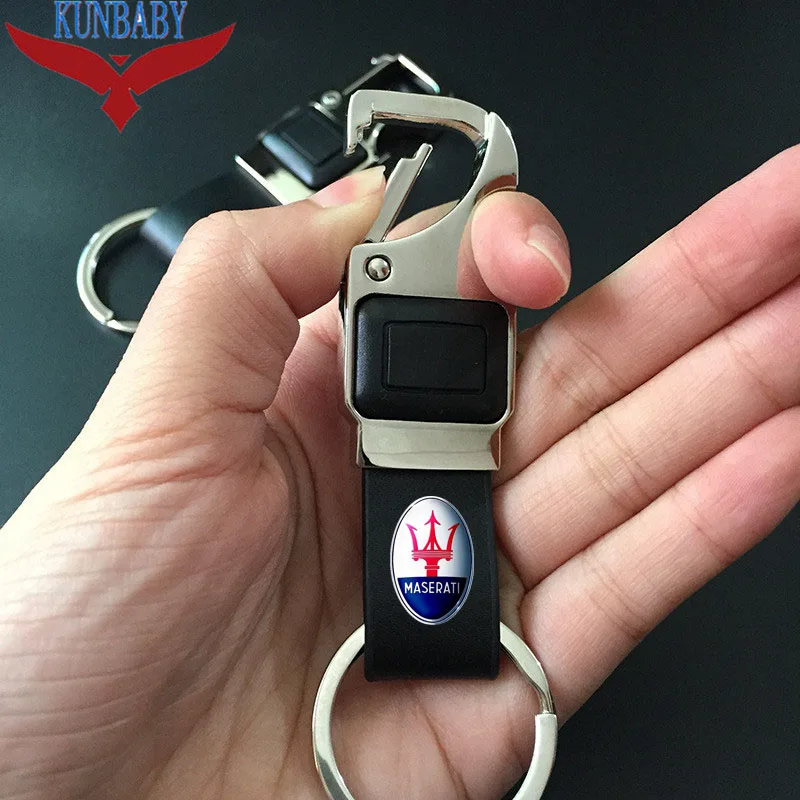 New Arrive Metal Leather Car Key Chain Ring Holder With LED Bottle Opener Multifunctional Tool Key Holder Keychain For Maserati
New Arrive Metal Leather Car Key Chain Ring Holder With LED Bottle Opener Multifunctional Tool Key Holder Keychain For Maserati