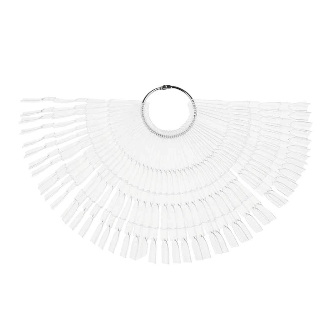50pcs Fan-shaped Nail Art Display Chart Acrylic False Tips Practice Tool - 150 Tips 50pcs Fan-shaped Nail Art Display Chart Acrylic False Tips Practice Tool - 150 Tips