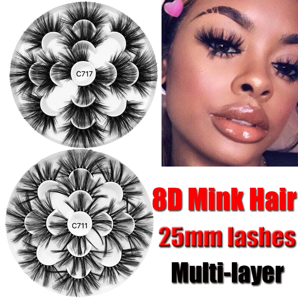 7 Pairs 25mm 8D Mink Hair False Eyelashes Dramatic Long Wispies Fluffy Eyelashes Handmade Cruelty-free Lashes
7 Pairs 25mm 8D Mink Hair False Eyelashes Dramatic Long Wispies Fluffy Eyelashes Handmade Cruelty-free Lashes