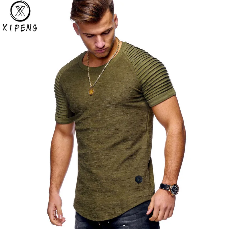 Ribbed T Shirt Men 2019 Summer Short Sleeve Mens Fold T-shirts Solid Color Tee Shirt Homme Casual Slim Fit Male Top Tees XXXL
Ribbed T Shirt Men 2019 Summer Short Sleeve Mens Fold T-shirts Solid Color Tee Shirt Homme Casual Slim Fit Male Top Tees XXXL