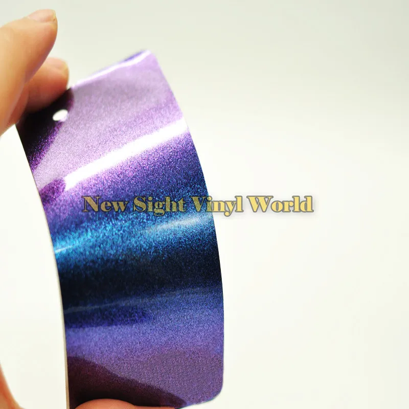 

3 Layers Purple Blue Glossy Chameleon Diamond Glitter Vinyl Wrap Film Bubble Free For Auto Size:1.52*20M(5ft X 65ft)