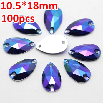10.5*18mm 100pcs Resin Sew On Rhinestone Waterdrop Blue AB Color Silver Base Beads, Sew On Stones for Garment Decoration 
10.5*18mm 100pcs Resin Sew On Rhinestone Waterdrop Blue AB Color Silver Base Beads, Sew On Stones for Garment Decoration