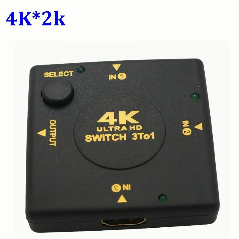 4K * 2K hdmi V 1.4 3 Port 1080P Video HDMI Switch Switcher Splitter IR Remote For HDTV PS3 DVD PromotionHot * 100pcs/lot
4K * 2K hdmi V 1.4 3 Port 1080P Video HDMI Switch Switcher Splitter IR Remote For HDTV PS3 DVD PromotionHot * 100pcs/lot