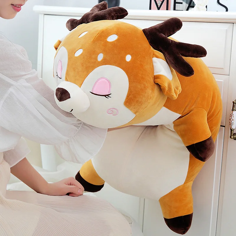 Dorimytrader hot elk plush doll pillow cute cartoon deer toys sleeping cushion baby girl birthday gift 37inch 95cm DY50547 (6)