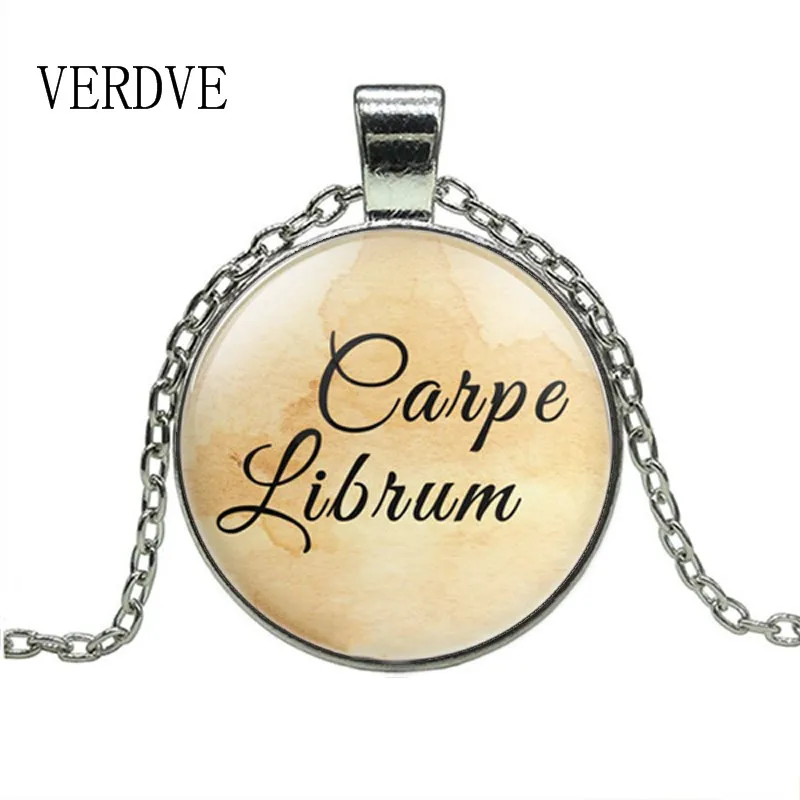 New Carpe Librum Book Quote Pendant Neckalce Love to Read Book Lover Librarian Gift Fashion Jewelry Gifts for Women Men
New Carpe Librum Book Quote Pendant Neckalce Love to Read Book Lover Librarian Gift Fashion Jewelry Gifts for Women Men
