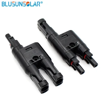 

2 Pairs Solar Panel Solar T/ Y Branch Connectors Splitter Coupler MMF and FFM Wire Branch