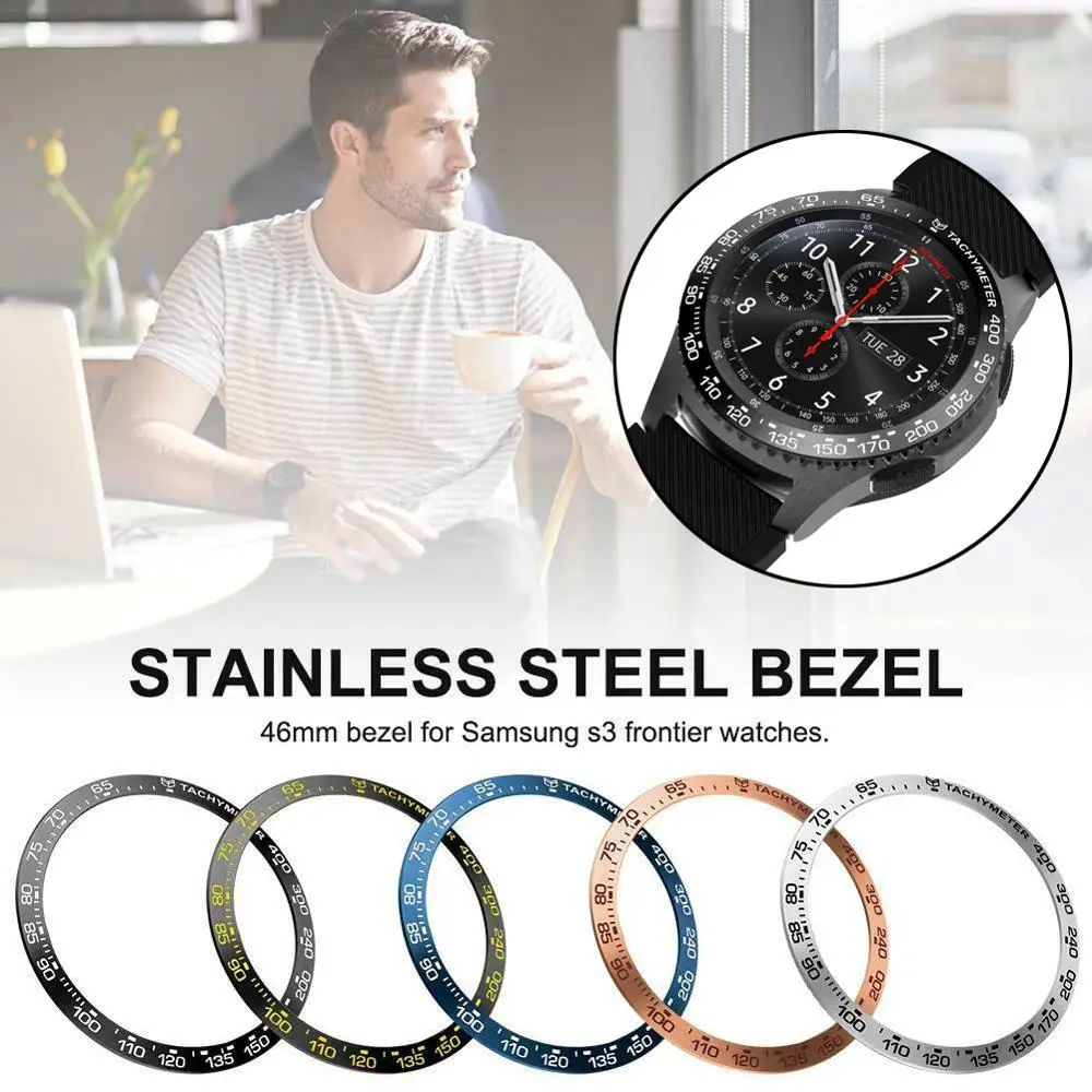 For Samsung Gear S3 Frontier SM-R760 Bezel Ring Adhesive Cover Anti Scratch Metal Protection Ring smart watch Cover #B
For Samsung Gear S3 Frontier SM-R760 Bezel Ring Adhesive Cover Anti Scratch Metal Protection Ring smart watch Cover #B