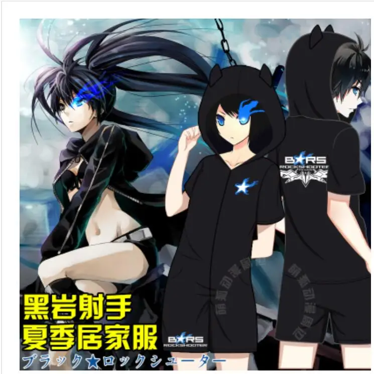 

Anime BLACK ROCK SHOOTER Cosplay pajamas Cos Halloween Party men&women Cotton short sleeve Cute pajamas