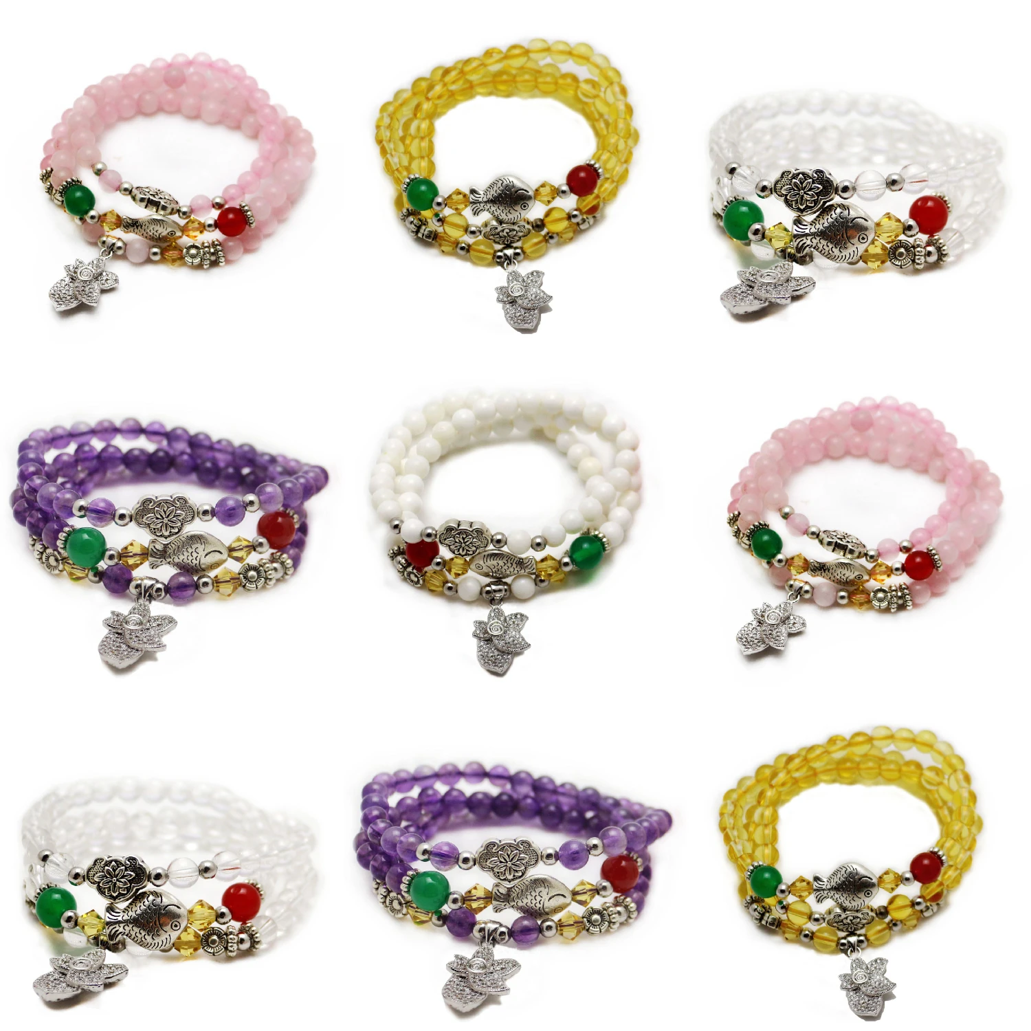 Natural Crystal Quartz Bracelet for Women Gem Ornaments Three Layers Bracelet Beads Meditation Healing
Natural Crystal Quartz Bracelet for Women Gem Ornaments Three Layers Bracelet Beads Meditation Healing