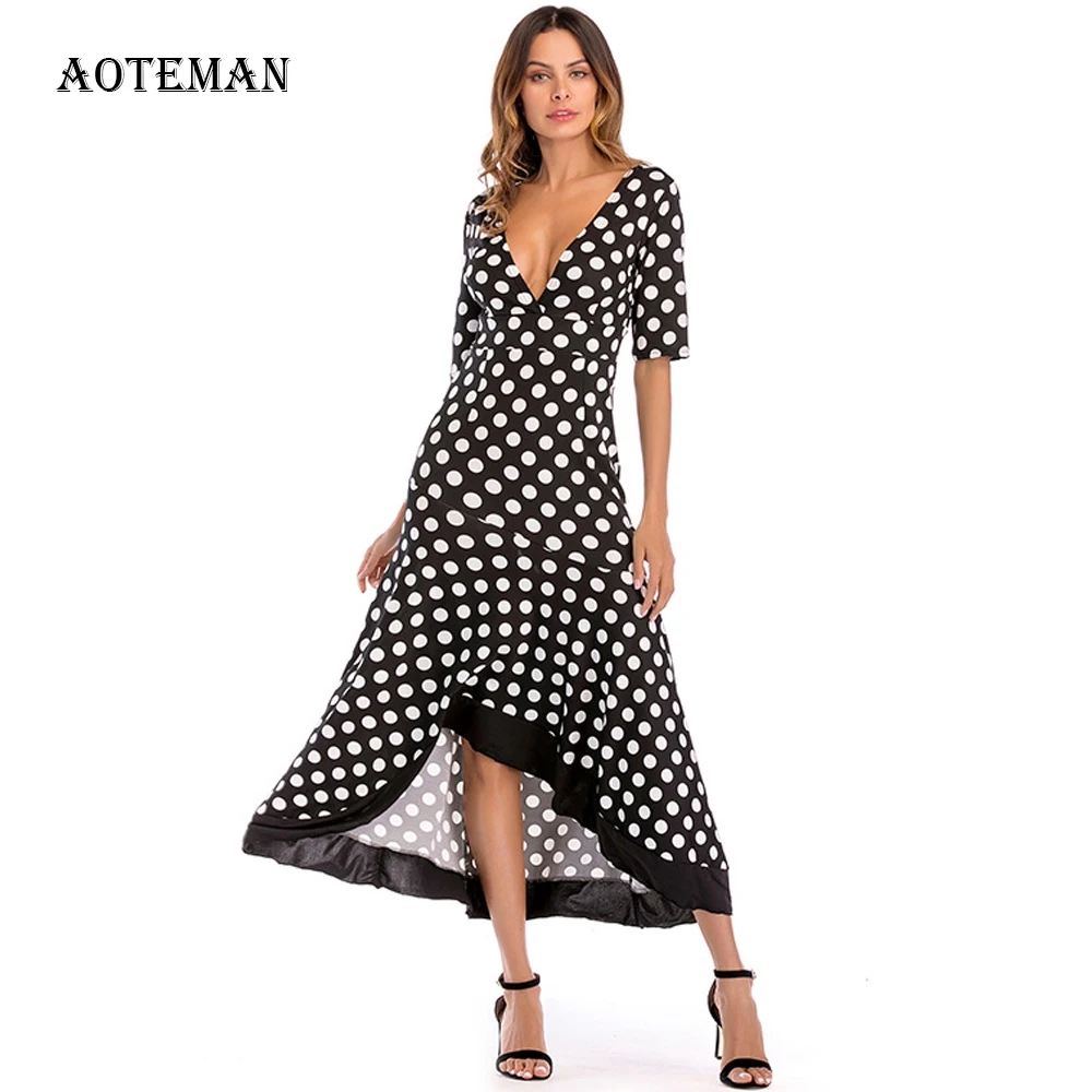 Autumn Summer Dress For Women 2019 Casual Elegant White Dot Ruffles Long Dress Female Sexy V Neck Bodycon Vintage Party Dresses
Autumn Summer Dress For Women 2019 Casual Elegant White Dot Ruffles Long Dress Female Sexy V Neck Bodycon Vintage Party Dresses