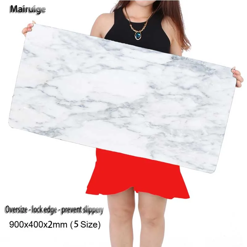 

Mairuige 900*400*2mm Colorful White Marble Feature Characters Design Speed Control Gaming Mouse Pad Computer Notebook Mice Mat
