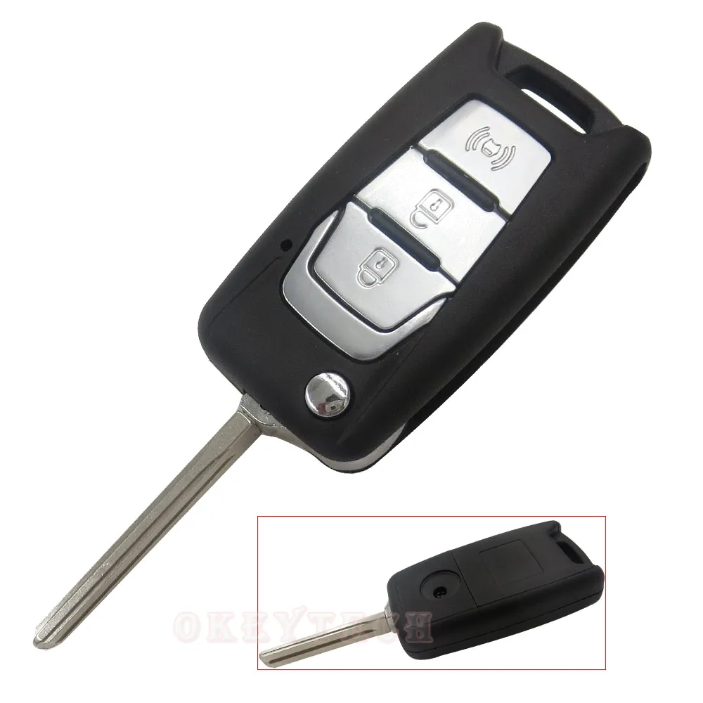 Flip Folding Car Key Fob Case Cover Shell Replacement 3 Button For SsangYong Korando New Actyon C200 2016 2017 Car Key Shell Fob 
Flip Folding Car Key Fob Case Cover Shell Replacement 3 Button For SsangYong Korando New Actyon C200 2016 2017 Car Key Shell Fob