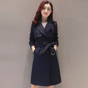 Qpipsd Windbreaker female long section 2018 spring Korean Slim thin double breasted fashion temperament spring and autumn tide 
Qpipsd Windbreaker female long section 2018 spring Korean Slim thin double breasted fashion temperament spring and autumn tide