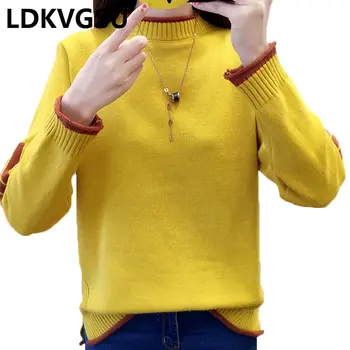 2018 Autumn Winter New Women Short Pullover Sweater Loose Large Size Half High Collar Female Thicken Knit Sweater 5Colors Is1253
2018 Autumn Winter New Women Short Pullover Sweater Loose Large Size Half High Collar Female Thicken Knit Sweater 5Colors Is1253
