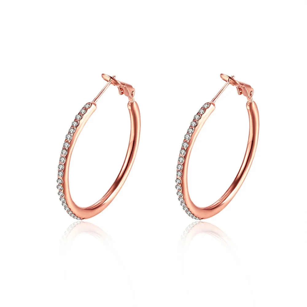 Hot Sale Gold color CZ Crystal Hoop Earrings Women / Girls Fashion Party Jewelry Top Gifts Valentines Gifts Brincos feminino
Hot Sale Gold color CZ Crystal Hoop Earrings Women / Girls Fashion Party Jewelry Top Gifts Valentines Gifts Brincos feminino