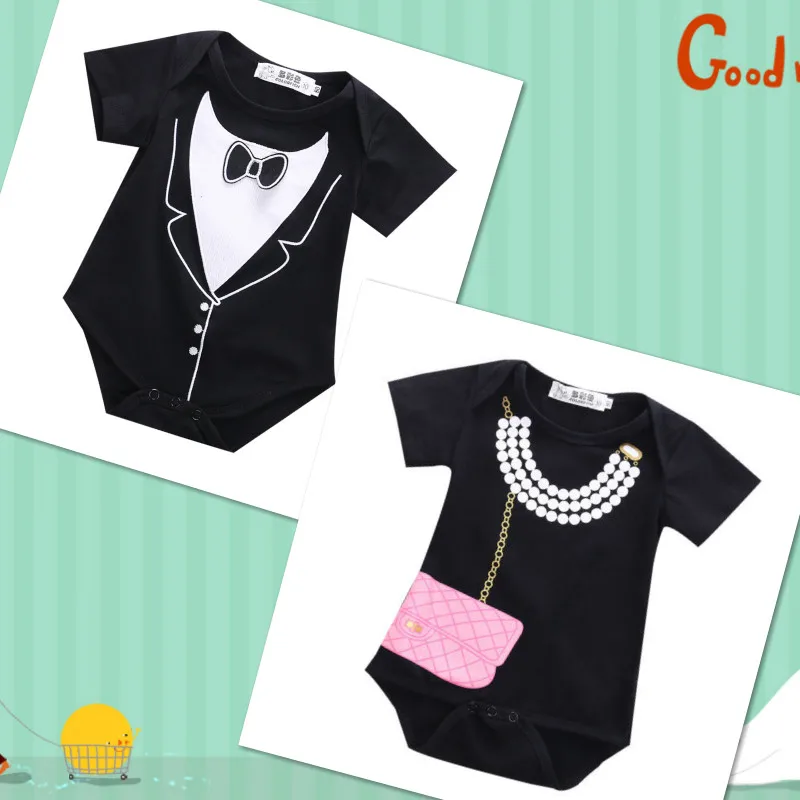 Lovely Gentleman Ladies Baby Boys Girls Bodysuit Newborn Baby Girls Printed Necklace Purse Boys Tie Kids Clothes 0-18M
Lovely Gentleman Ladies Baby Boys Girls Bodysuit Newborn Baby Girls Printed Necklace Purse Boys Tie Kids Clothes 0-18M